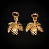 Retro gold earrings with rubies - #3