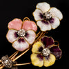Antique gold flower brooch - #2