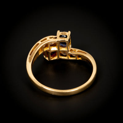 Gouden toi-et-moi ring met robijn en saffier - #5