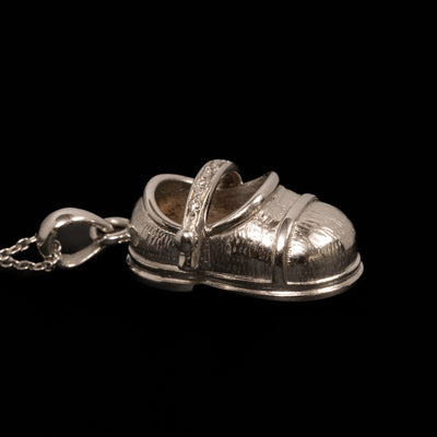 Witgouden babyschoen hanger - #1