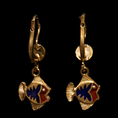 Gold earrings with moonfish - #2