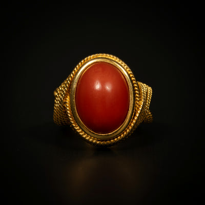 Vintage ring with coral - #1