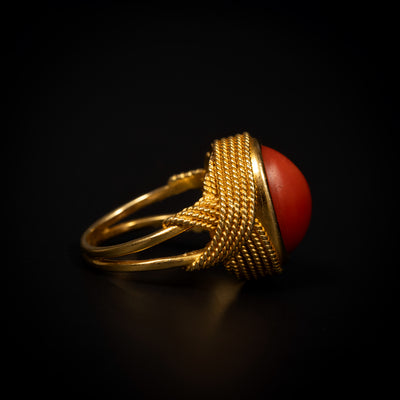 Vintage ring with coral - #2