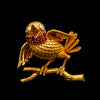 Gouden vogelbroche met robijn - #4