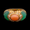 Vintage Cartier ring met koraal, chrysopraas en diamant - #1