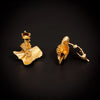 Bloemvormige vintage gouden oorbellen - #4