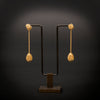Vintage gold earrings with diamonds - #4