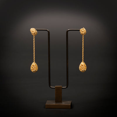 Vintage gold earrings with diamonds - #4