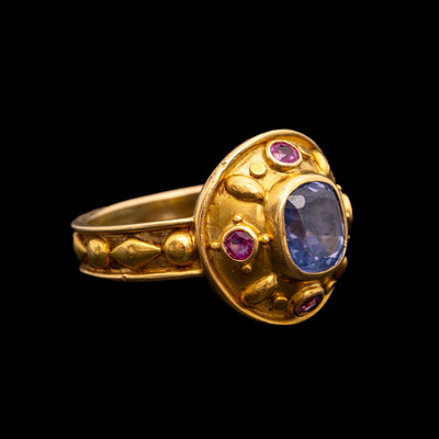Gouden ring met saffier en robijnen - #2