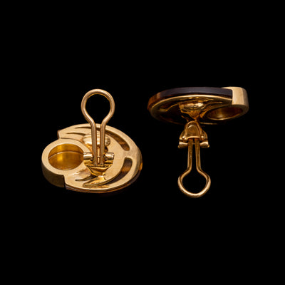 Gouden clipoorbellen met tijgeroog - #2