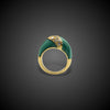 Vintage gold ring with malachite and diamond - #4