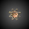 Vintage gold brooch in the shape of a sun - #2