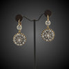 Antique rosette earrings in gold and platinum with diamonds