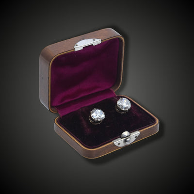 Large antique rose cut diamond earrings - #3