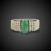 Bracelet with jade, enamel and cultured pearls