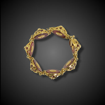 Gold bracelet with carnelian - #2