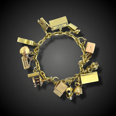 Vintage gold charm bracelet - #1