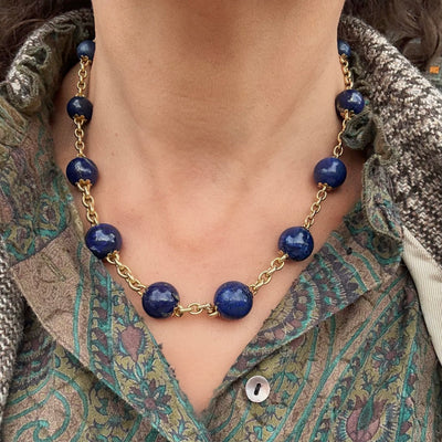 Antiek gouden collier met lapis lazuli - #5