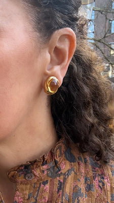 Vintage earrings with citrine - #4