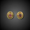 Vintage gold earrings with pink tourmaline