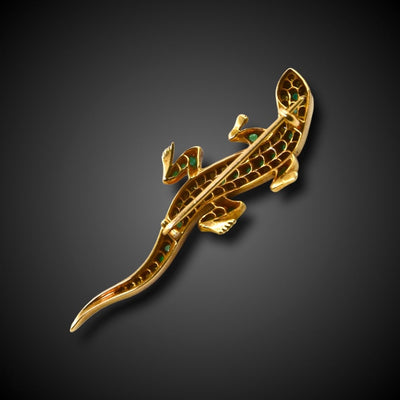 Lizard brooch with emeralds and diamonds - #3