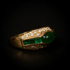 Vintage ring met smaragd en diamant