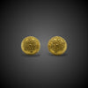 Gold button earrings with six-pointed star