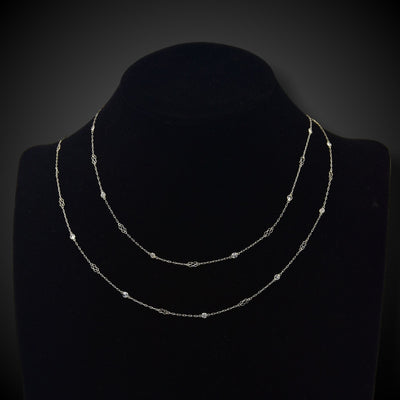 Art Deco necklace in platinum with diamonds - #3
