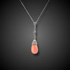 Platinum Belle Epoque necklace with coral and diamonds