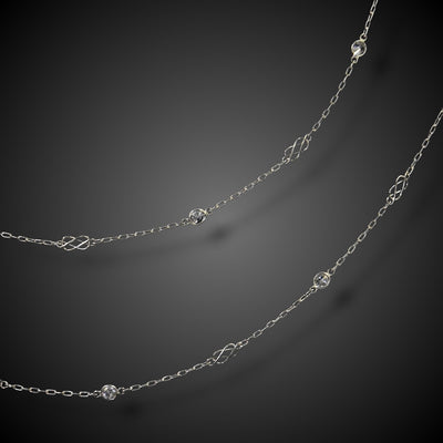 Art Deco necklace in platinum with diamonds - #2
