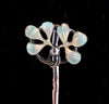 Floral antique gold tie pin with enamel