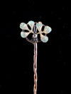 Floral antique gold tie pin with enamel