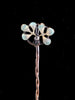 Floral antique gold tie pin with enamel - #1
