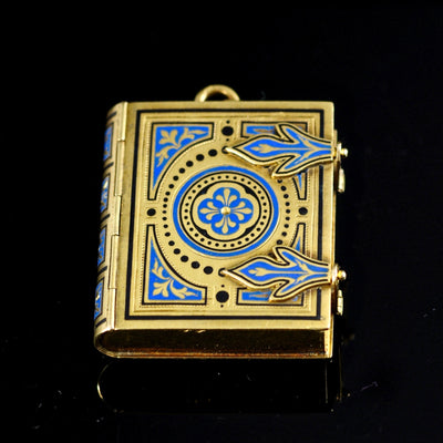 Miniature gold photo album (locket) - #1