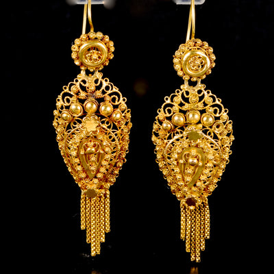 Antique gold Dutch earrings / hat rings - #1