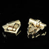 Asymmetrische gouden clipbroches