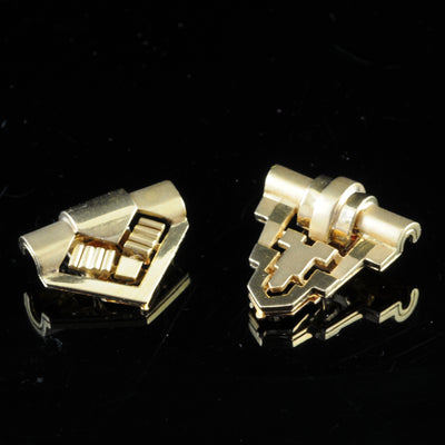 Asymmetrische gouden clipbroches - #1