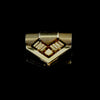 Asymmetrical gold clip brooches - #2