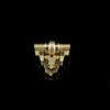 Asymmetrical gold clip brooches - #1