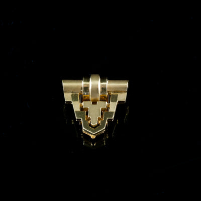 Asymmetrical gold clip brooches - #1