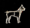 Platina Art Deco bostonterriër broche