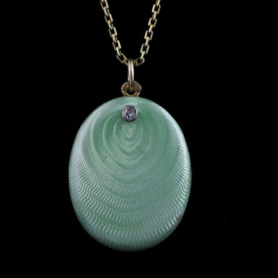 Russian medallion with green translucid enamel - #6
