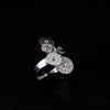 Vintage white gold Bvlgari ring with five cluster discs