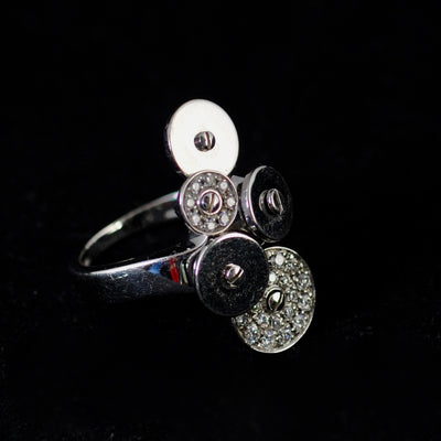 Vintage white gold Bvlgari ring with five cluster discs - #1