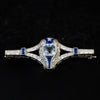 Art Deco brooch with aquamarine, sapphire and diamond