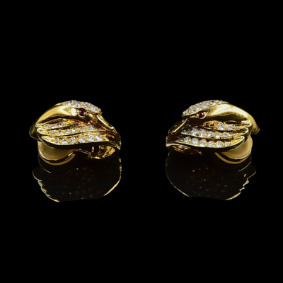 Ring 18k with swan's head and diamond - #3