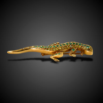Lizard brooch with emeralds and diamonds - #2