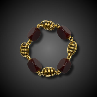 Bracelet with gold links and carnelian, Weingrill - #1