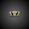 Vintage gold ring with diamond and black enamel - #1