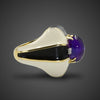 Vintage gold ring with amethyst, diamond and enamel - #4